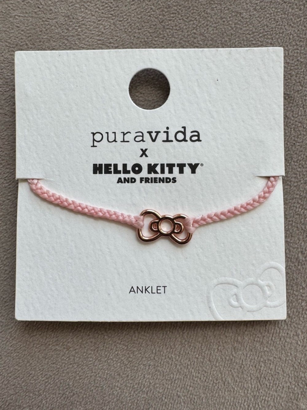 NEW Pura Vida x Sanrio Hello Kitty Bow Anklet Pink Rope LIMITED COLLAB SOLD OUT